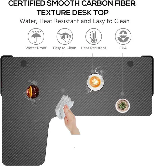 Alt view image 2 of 7 - Eureka Ergonomic Gaming Desk, L Shaped Large Space Home Office Computer Desk with Free Mousepad- Black, 60"