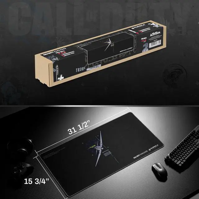 Alt view image 3 of 3 - Call of Duty® x Eureka Ergonomic® Thunderbolt Mouse Pad XL with Stitched Edges, Non-Slip Base