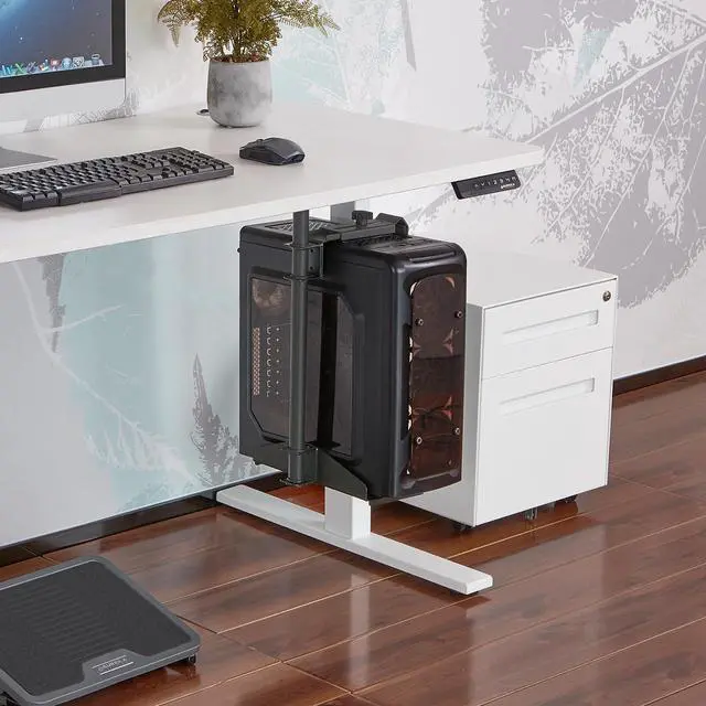 Alt view image 2 of 6 - EUREKA ERGONOMIC CPU Holder Under Desk Mount, Computer Tower Holder 360° Swivel Height & Width Adjustable, Holds up to 44 lbs, Fits Most Computer Cases, Black