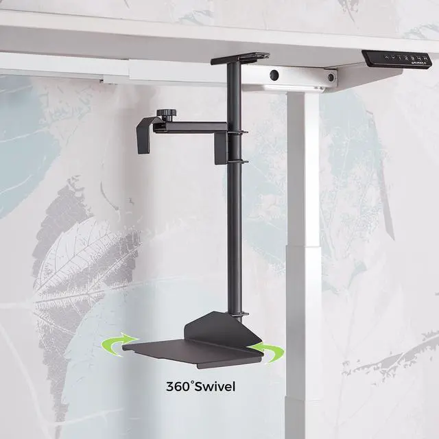 Alt view image 4 of 6 - EUREKA ERGONOMIC CPU Holder Under Desk Mount, Computer Tower Holder 360° Swivel Height & Width Adjustable, Holds up to 44 lbs, Fits Most Computer Cases, Black