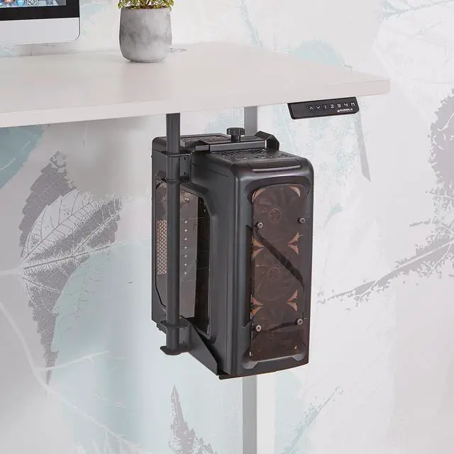 Alt view image 3 of 6 - EUREKA ERGONOMIC CPU Holder Under Desk Mount, Computer Tower Holder 360° Swivel Height & Width Adjustable, Holds up to 44 lbs, Fits Most Computer Cases, Black