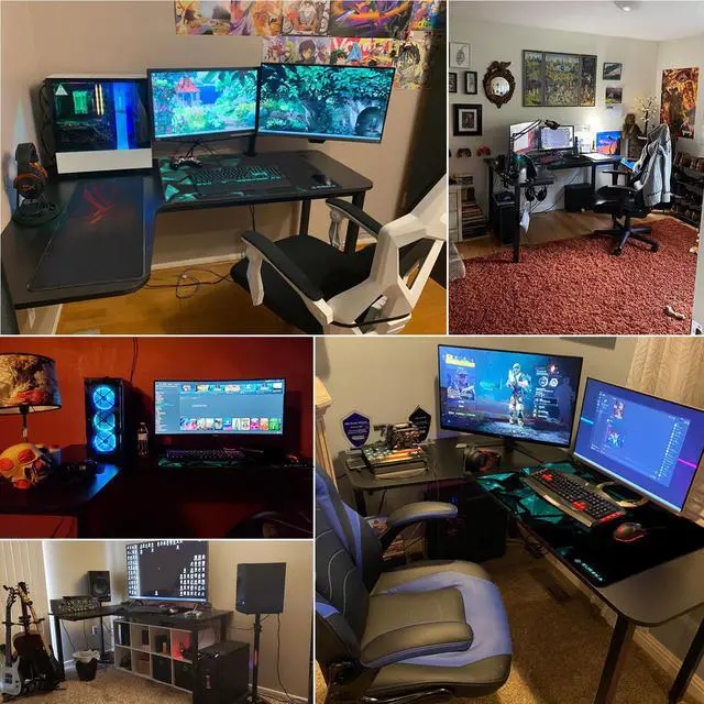 Alt view image 2 of 7 - Eureka Ergonomic L-Shaped Corner Desk 60 inch PC Computer Desks, Large Gaming Table with Mouse Pad, Modern Writing Workstation for Home Office Gaming/Working, Black