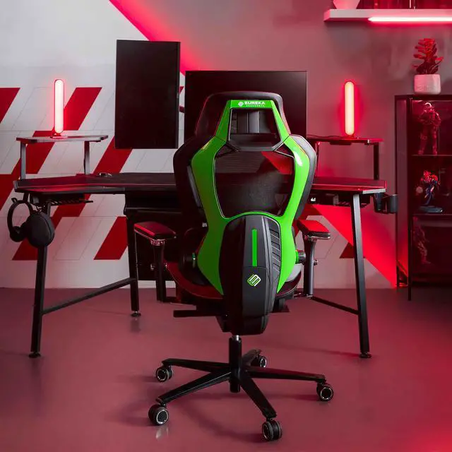 Alt view image 2 of 7 - Eureka Ergonomic TYPHON Video Gaming Chair Ergonomic Mesh Chair for Gamers, Green