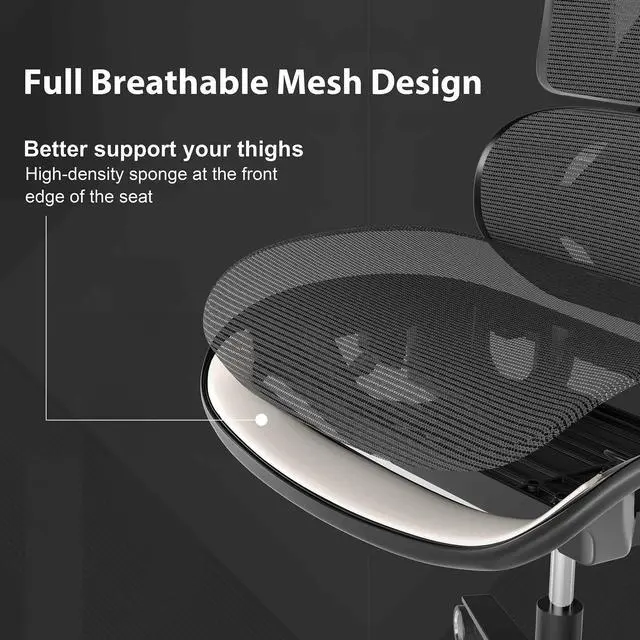 Alt view image 6 of 7 - Eureka Ergonomic TYPHON Video Gaming Chair Ergonomic Mesh Chair for Gamers, Green