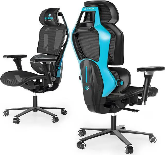 Main image of Eureka Ergonomic TYPHON Video Gaming Chair Ergonomic Mesh Chair for Gamers, Blue
