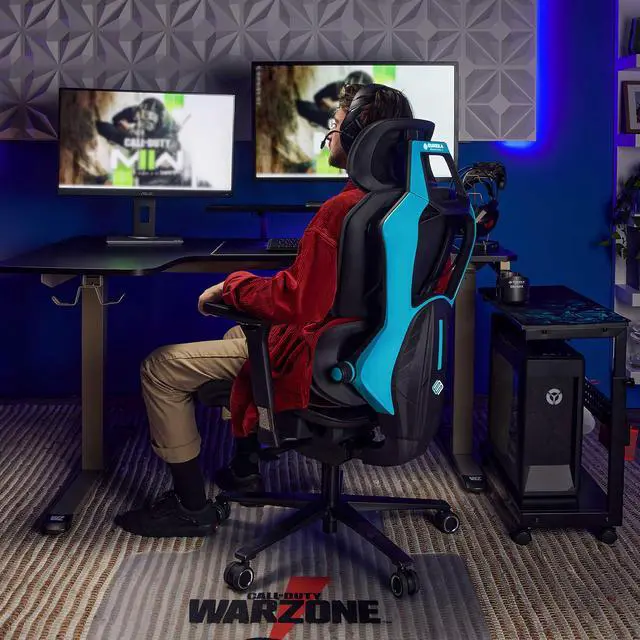 Alt view image 4 of 7 - Eureka Ergonomic TYPHON Video Gaming Chair Ergonomic Mesh Chair for Gamers, Blue
