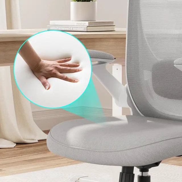 Alt view image 4 of 5 - Eureka Ergonomic Office Chair, Mesh Ergonomic Desk Chair with Adjustable Height Gray