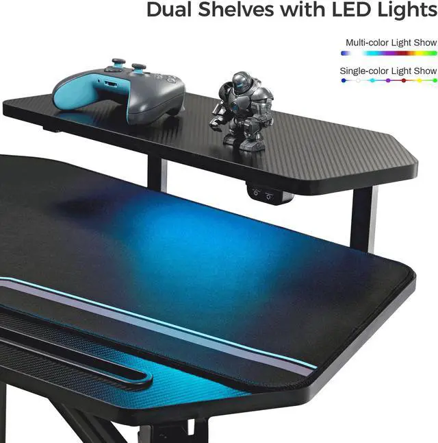Alt view image 7 of 7 - Eureka Ergonomic® Aero 72" Studio Desk, Large Computer Workstation with Full-Covered Mouse Pad and Keyboard Tray Black
