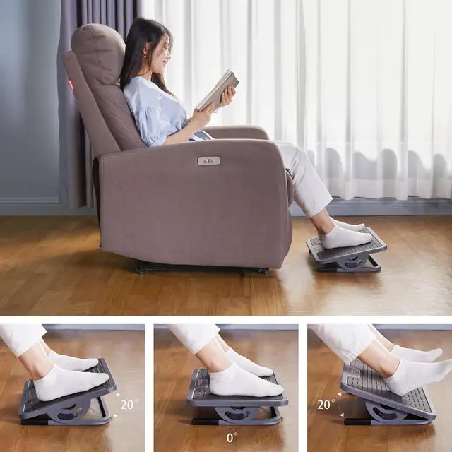 Alt view image 3 of 7 - EUREKA ERGONOMIC Office Foot Rest Under Desk, Adjustable Footrest for Under Desk at Work with Massage Surface, Office Foot Rest Under Desk with 20 Degree Tilt No Locking, Metal Frame