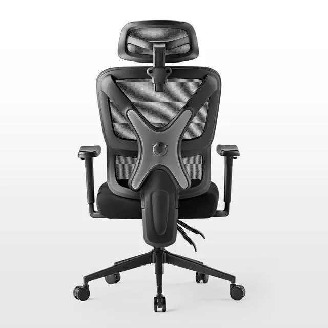 Alt view image 2 of 7 - Exis Ergonomic Mesh Office Chair, High-Back Computer Desk Chair with Non-Sagging Spring Seat Cushion, 3D Rotating Armrests, 2-Way Adjustable Lumbar Support, 2D Headrest, Infinite Tilt Lock - Black