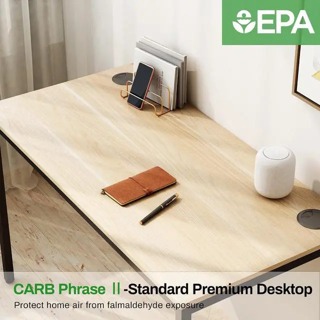 Alt view image 6 of 7 - 47" Home Office Computer Desk - Modern Wood & Metal Writing Workstation