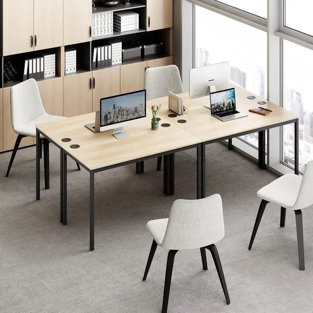 Alt view image 2 of 7 - 47" Home Office Computer Desk - Modern Wood & Metal Writing Workstation