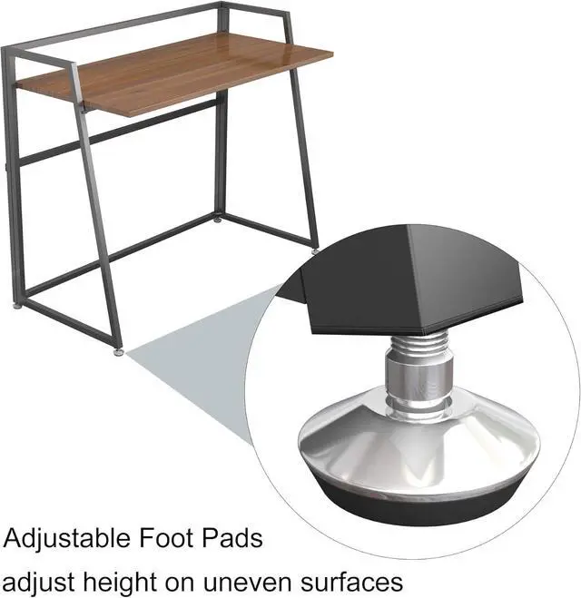 Alt view image 7 of 7 - 41" Folding Computer Desk - No Assembly Space Saving Writing Workstation