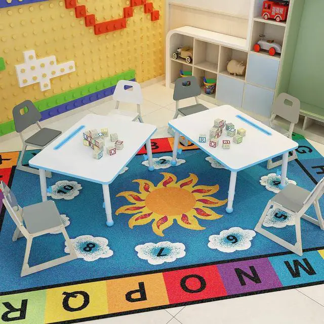 Alt view image 5 of 7 - 23" Adjustable Kids Activity Table | 6-Height Toddler Study & Play Desk Blue