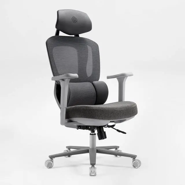Alt view image 6 of 7 - EUREKA ERGONOMIC Hybrid Ergonomic Gaming Chair - 3D Adjustable Armrests, Dynamic Lumbar Support & Headrest, High-Back Mesh Computer Desk Chair for Gaming Gray