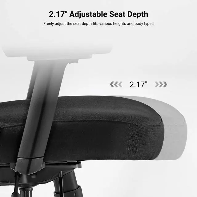 Alt view image 5 of 7 - EUREKA ERGONOMIC Hybrid Ergonomic Gaming Chair - 3D Adjustable Armrests, Dynamic Lumbar Support & Headrest, High-Back Mesh Computer Desk Chair for Gaming