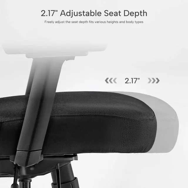 Alt view image 5 of 7 - EUREKA ERGONOMIC Hybrid Ergonomic Gaming Chair - 3D Adjustable Armrests, Dynamic Lumbar Support & Headrest, High-Back Mesh Computer Desk Chair for Gaming Green