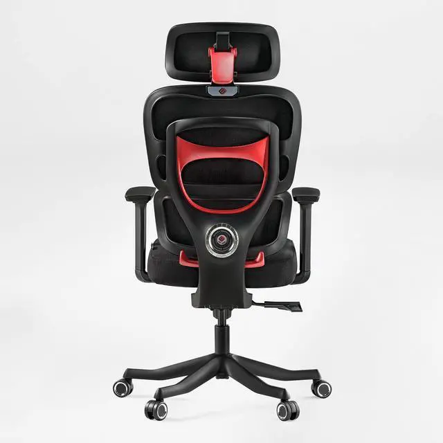 Main image of EUREKA ERGONOMIC Hybrid Ergonomic Gaming Chair - 3D Adjustable Armrests, Dynamic Lumbar Support & Headrest, High-Back Mesh Computer Desk Chair for Gaming Red