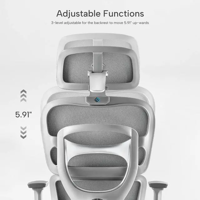 Alt view image 6 of 7 - EUREKA ERGONOMIC Hybrid Ergonomic Gaming Chair - 3D Adjustable Armrests, Dynamic Lumbar Support & Headrest, High-Back Mesh Computer Desk Chair for Gaming Silver Gray