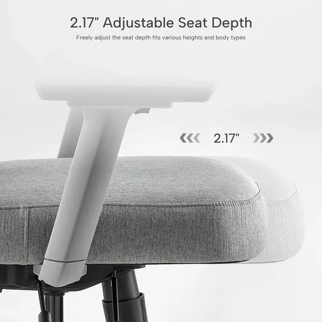 Alt view image 5 of 7 - EUREKA ERGONOMIC Hybrid Ergonomic Gaming Chair - 3D Adjustable Armrests, Dynamic Lumbar Support & Headrest, High-Back Mesh Computer Desk Chair for Gaming Silver Gray