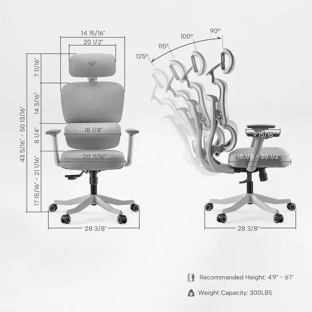 Alt view image 7 of 7 - EUREKA ERGONOMIC Hybrid Ergonomic Gaming Chair - 3D Adjustable Armrests, Dynamic Lumbar Support & Headrest, High-Back Mesh Computer Desk Chair for Gaming Silver Gray