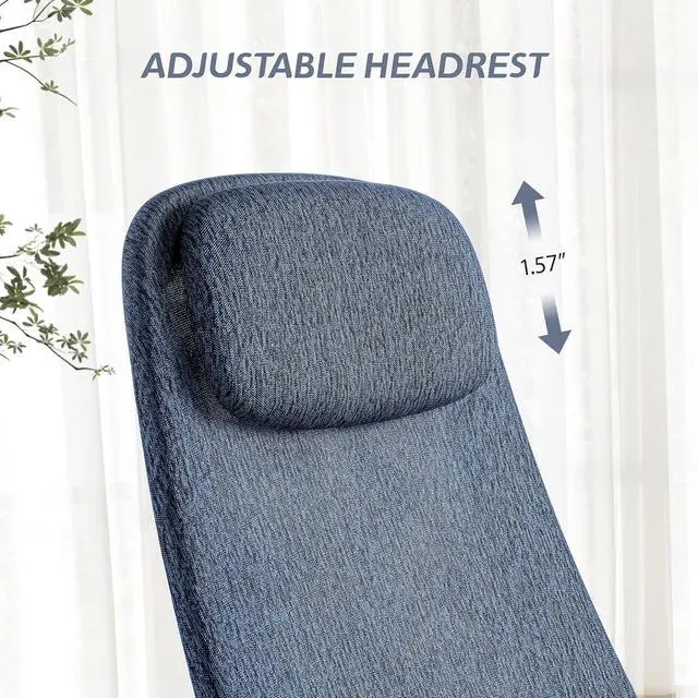 Alt view image 5 of 7 - High Back Ergonomic Mesh Office Desk Chair, Adjustable Headrest & Lumbar Support, Home Computer Chair with Padded Arms & Rolling Wheels Bule