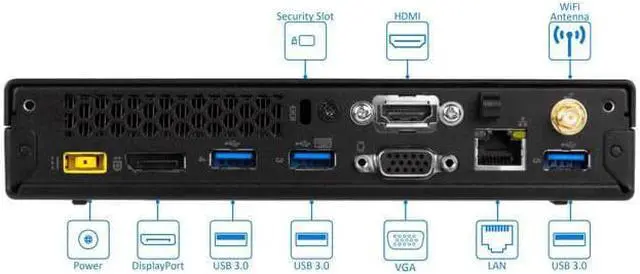 Alt view image 7 of 11 - Lenovo ThinkCentre M93p Tiny Desktop - 4th Gen Intel Core i5-4570T (Up to 3.60GHz), 8GB RAM, NEW 480GB SSD, DisplayPort, VGA, LAN, Wi-Fi, Windows 10 Pro, Keyboard & Mouse - Grade A