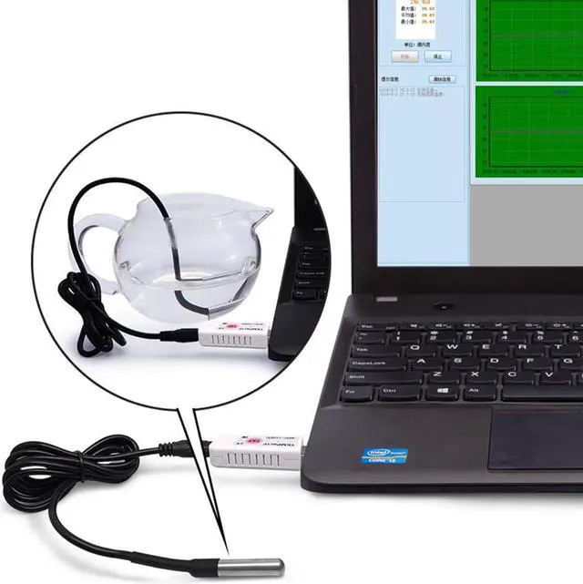 Alt view image 2 of 7 - PC Sensor USB Thermometer Temperature Sensor Data Logger Recorder for PC Laptop White