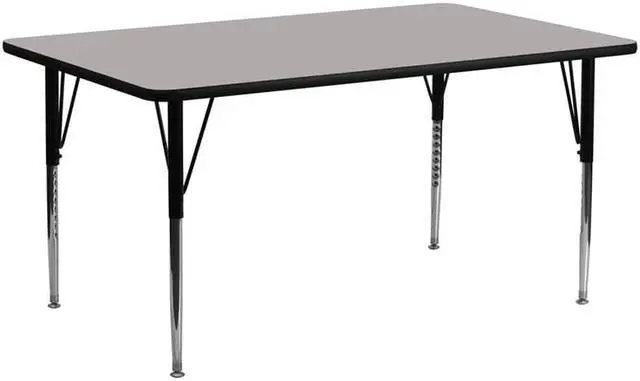 Main image of Flash Furniture XU-A3072-REC-GY-H-A-GGRectangular Activity Table with High Pressure Grey Laminate Top/Standard Height Adjustable Legs