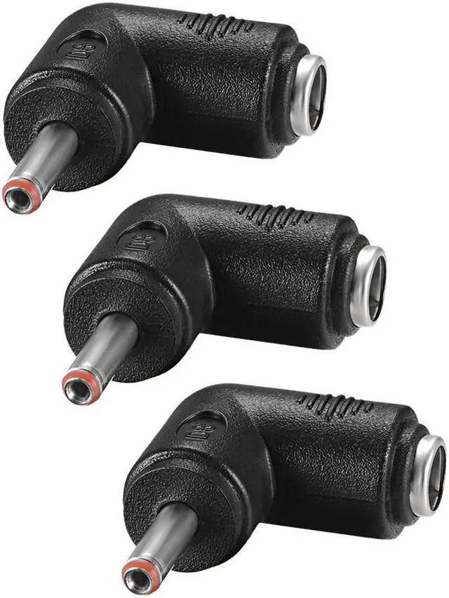 Main image of DC Power Connector 90 Degree Right Angle 5.5mm x 2.1mm Female to 3.5mm x 1.35mm Male Coupler Adapter Converter 3Pcs