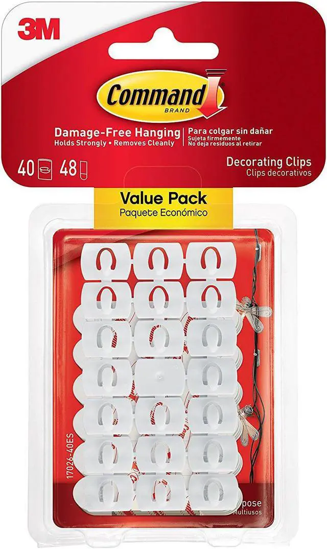 Main image of Command Decorating Clips, White, 40Clips 1702640ES