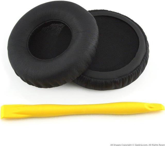 Alt view image 7 of 16 - Geekria QuickFit Protein Leather Replacement Ear Pads for Monster DNA On-Ear Headphones Earpads, Headset Ear Cushion Repair Parts (Black)