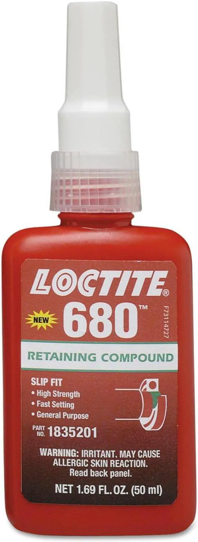 Alt view image 2 of 6 - LOCTITE 1835201 Retaining Compound, 680 Series, Green, Liquid, High Strength,