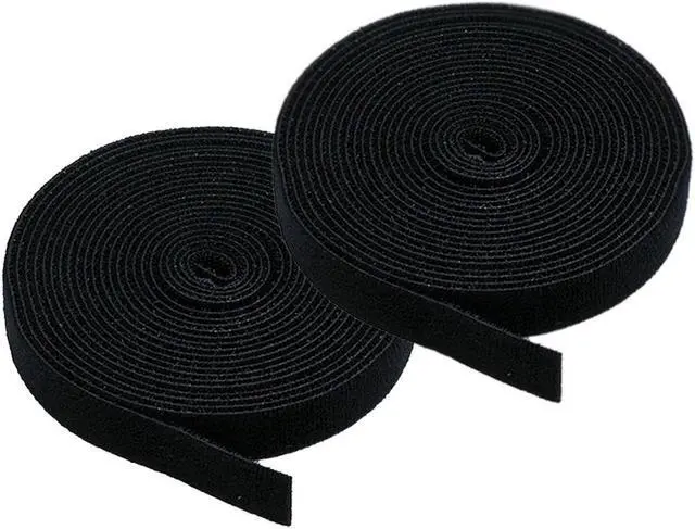 Main image of iMBAPrice Pack of 2 5 yard Cable Fastening Tape with .75 inch Hook Black