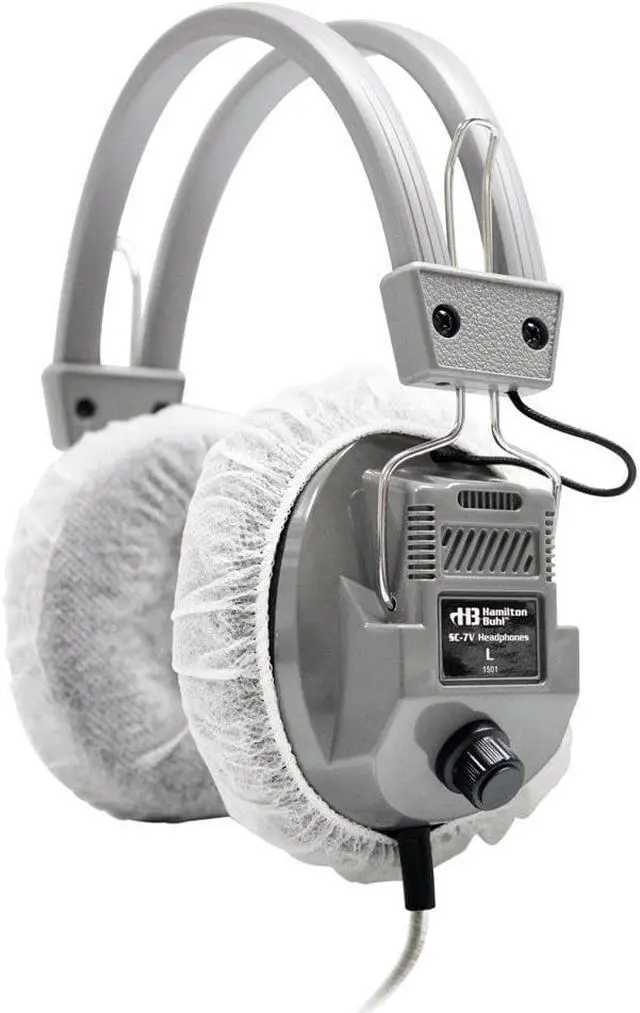 Alt view image 7 of 9 - Hamilton Buhl HygenX Sanitary Headphone Covers for Over-Ear Headsets, 50 Pair
