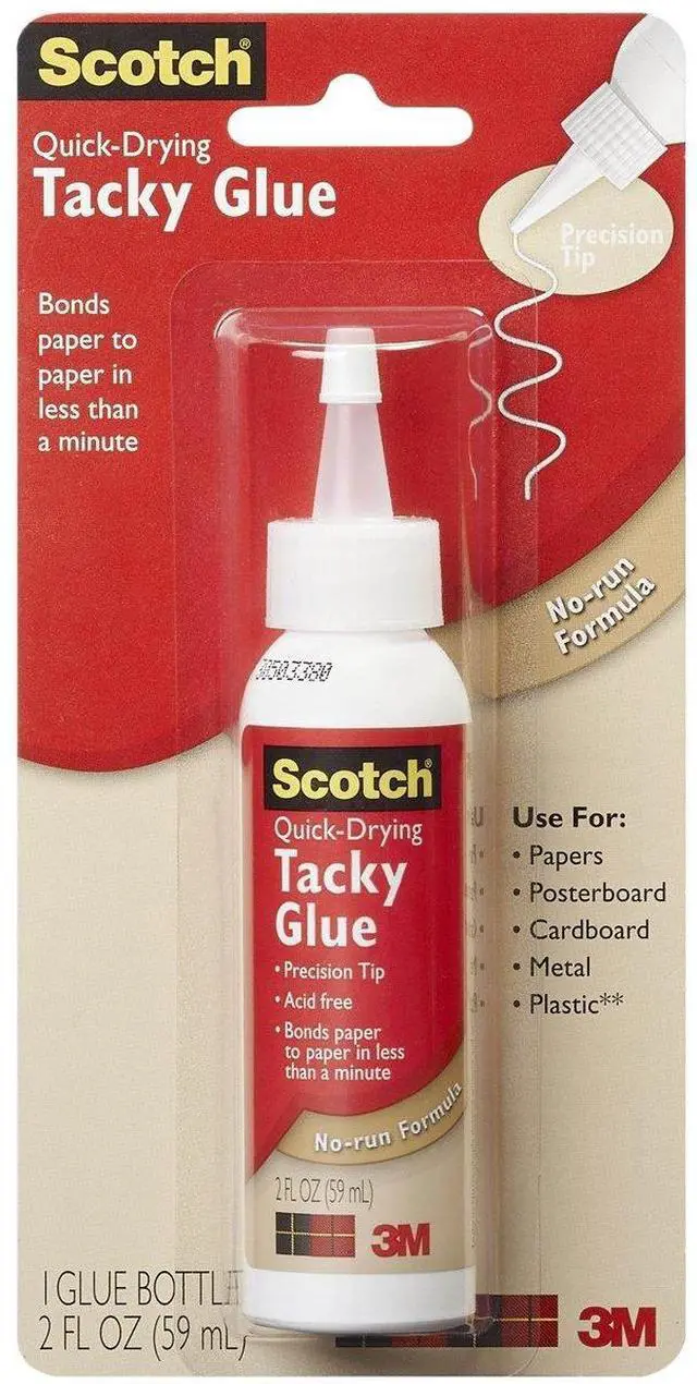 Alt view image 4 of 6 - 3M MMM6052 Tacky Glue- Quick Drying- Dries Clear- Nontoxic- Acid-free- 2 oz