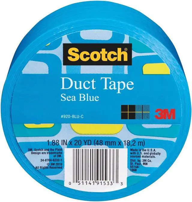 Alt view image 5 of 20 - 3m 20 Yards Sea Blue Duct Tape  920-BLU-C