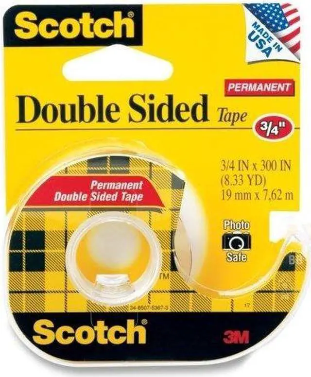 Alt view image 7 of 8 - 3M MMM237 Doubte-Sided Tape- Permanent- .75in.x300in.- Transparent