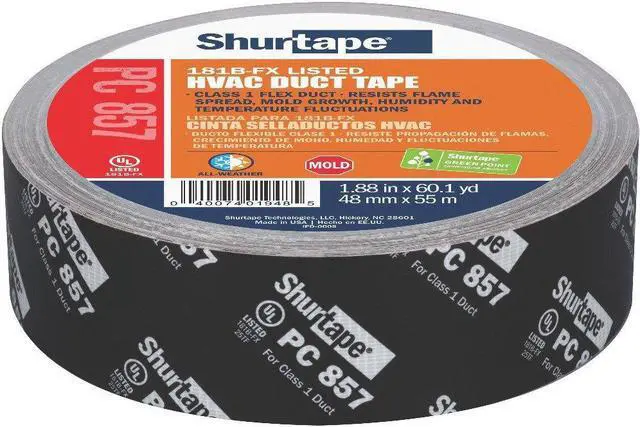 Main image of Duct Tape,55m L,Adhesion 70 oz./in,Black SHURTAPE PC 857
