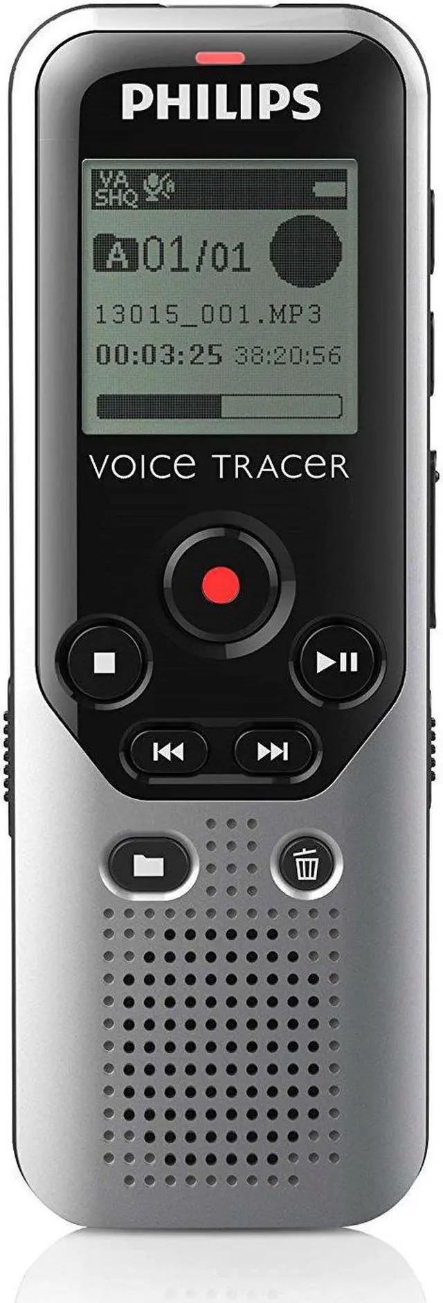 Alt view image 3 of 5 - Philips Voice Tracer DVT1200 4GB Digital Voice Recorder - 4 GB Flash Memory - 1.3" LCD - Headphone - 270 HourspeaceRecording Time - Portable