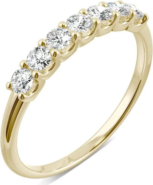Alt view image 2 of 7 - 14K Yellow Gold 2.5mm Round Moissanite Anniversary Band- size 7 0.42cttw DEW