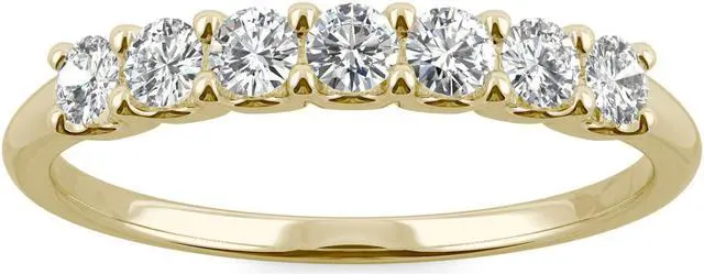 Main image of 14K Yellow Gold 2.5mm Round Moissanite Anniversary Band- size 7 0.42cttw DEW
