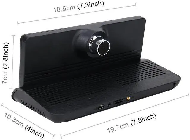 Alt view image 3 of 7 - Car Dashcam, 7 inch Car DVR Rearview Mirror Dual Camera WiFi GPS Driving Video Recorder Bluetooth Hands-free 3G