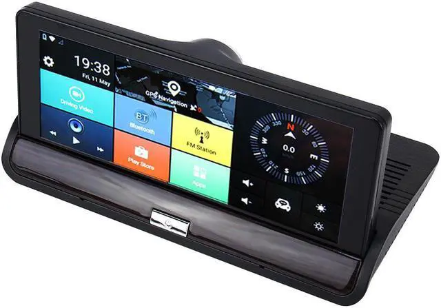 Alt view image 2 of 7 - Car Dashcam, 7 inch Car DVR Rearview Mirror Dual Camera WiFi GPS Driving Video Recorder Bluetooth Hands-free 3G