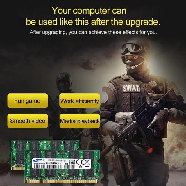 Alt view image 6 of 6 - Kim MiDi 1.8V DDR2 800MHz 2GB Memory RAM Module for Laptops