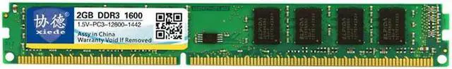 Alt view image 2 of 6 - XIEDE X033 DDR3 1600MHz 2GB 1.5V General Full Compatibility Memory RAM Module for Desktop PC