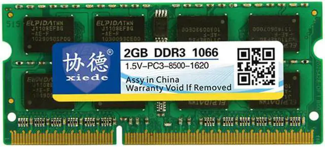 Alt view image 2 of 6 - XIEDE X092 DDR3 1066MHz 2GB 1.5V General Full Compatibility Memory RAM Module for Laptop
