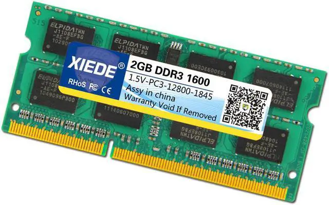 Main image of XIEDE DDR3 1600MHz 2GB 12800 Frequency Memory RAM Module Double Sided Particles for Laptop