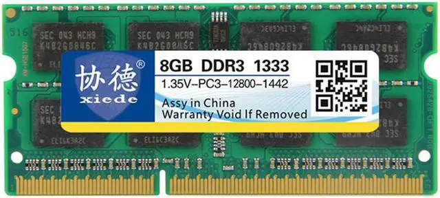 Alt view image 2 of 7 - XIEDE X096 DDR3L 1333MHz 8GB 1.35V General Full Compatibility Memory RAM Module for Laptop