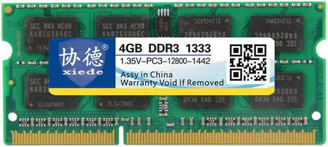 Alt view image 2 of 7 - XIEDE X095 DDR3L 1333MHz 4GB 1.35V General Full Compatibility Memory RAM Module for Laptop